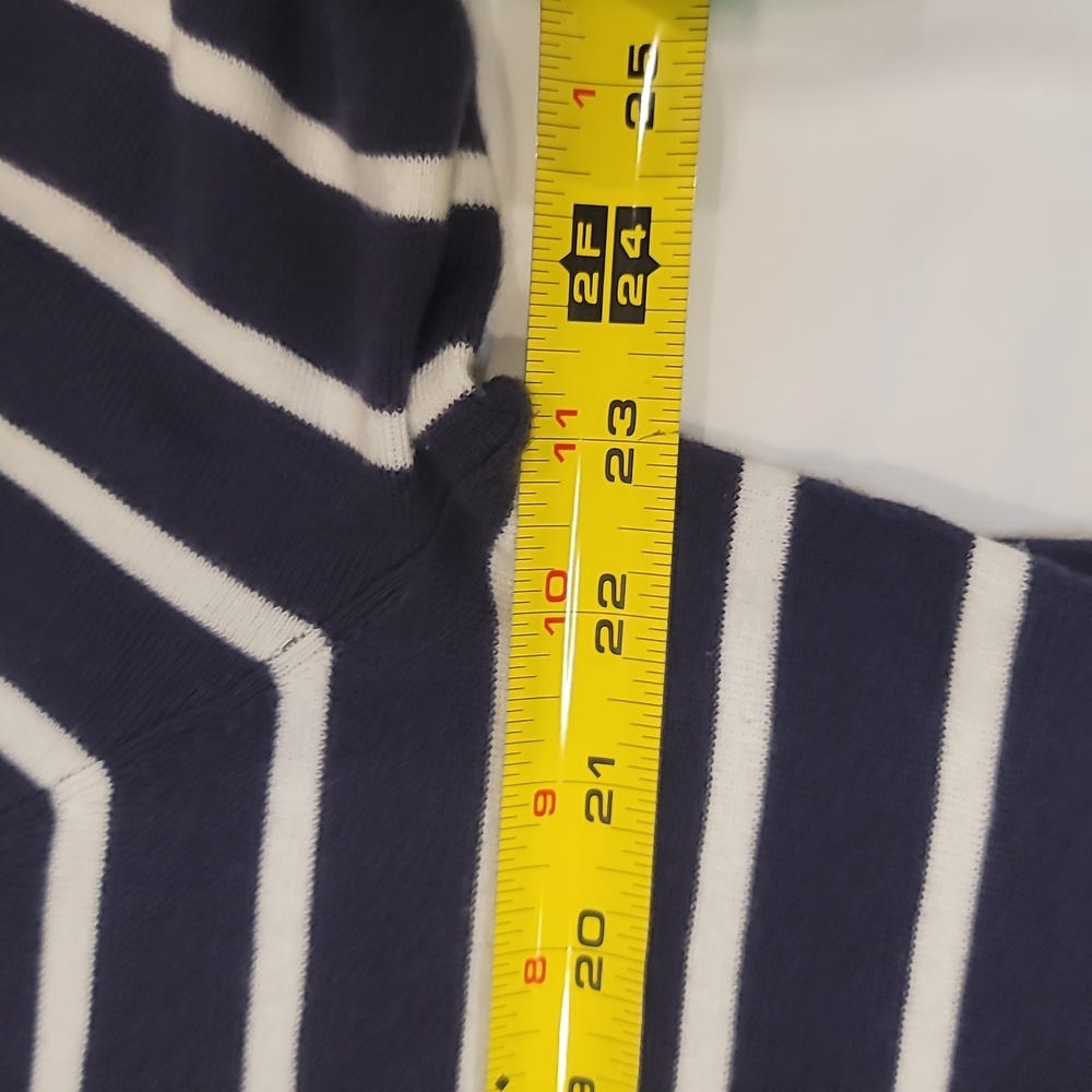 Polo Ralph Lauren Navy Orange Logo Striped Cotton Knit Sweater Men’s Large L - Picture 6 of 7